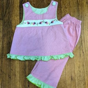 Beau et Belle Ladybug Smock 2pc